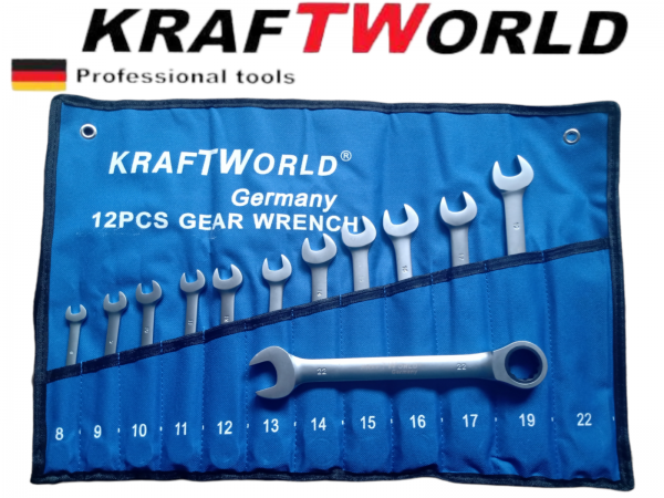 Звездогаечни тресчотни ключове 8-22мм KraftWorld