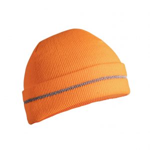 Плетена шапка с подгъв HOGERT ISEN, оранжева (сигнална).