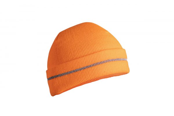 Плетена шапка с подгъв HOGERT ISEN, оранжева (сигнална).