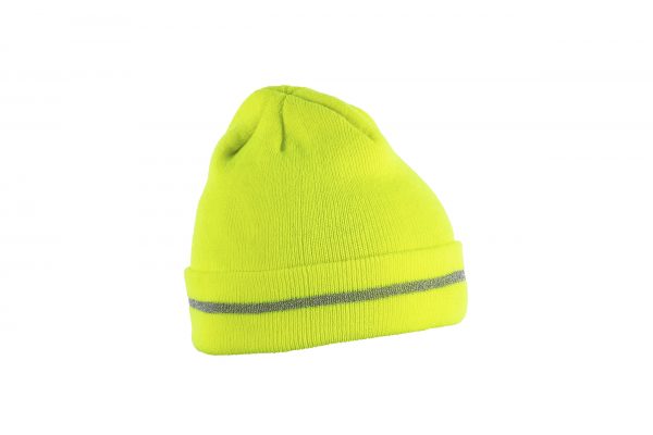 Плетена шапка с подгъв HOGERT ISEN, жълта (сигнална).