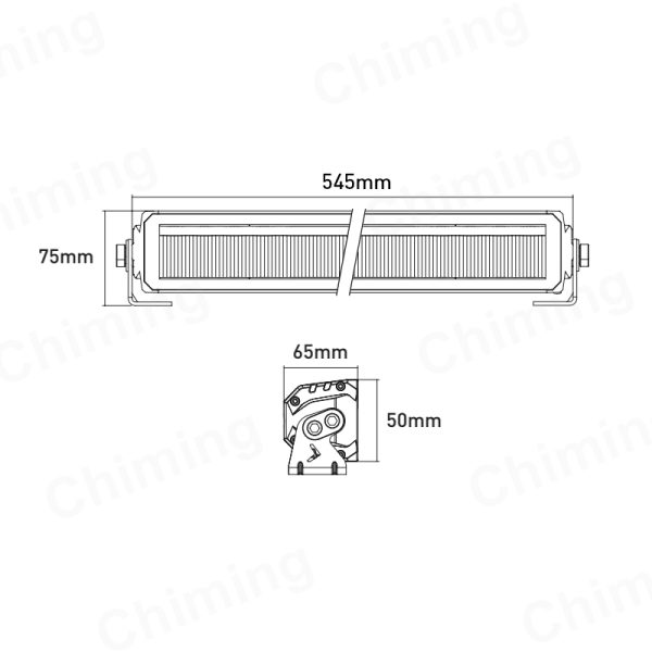 LED бар 55см комбиниран с жълт и бял габарит – T235