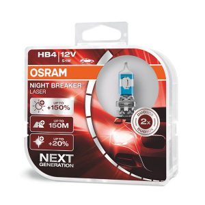 Osram халогенни крушки HB4/9006 Night Breaker Laser +150% 12V, 51W, P22d, 1000lm