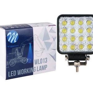 LED Халоген M-tech Work Light тип кубче с 16 диода 10-30V, 48W, 6000K, 3600lm, 128x110x58mm