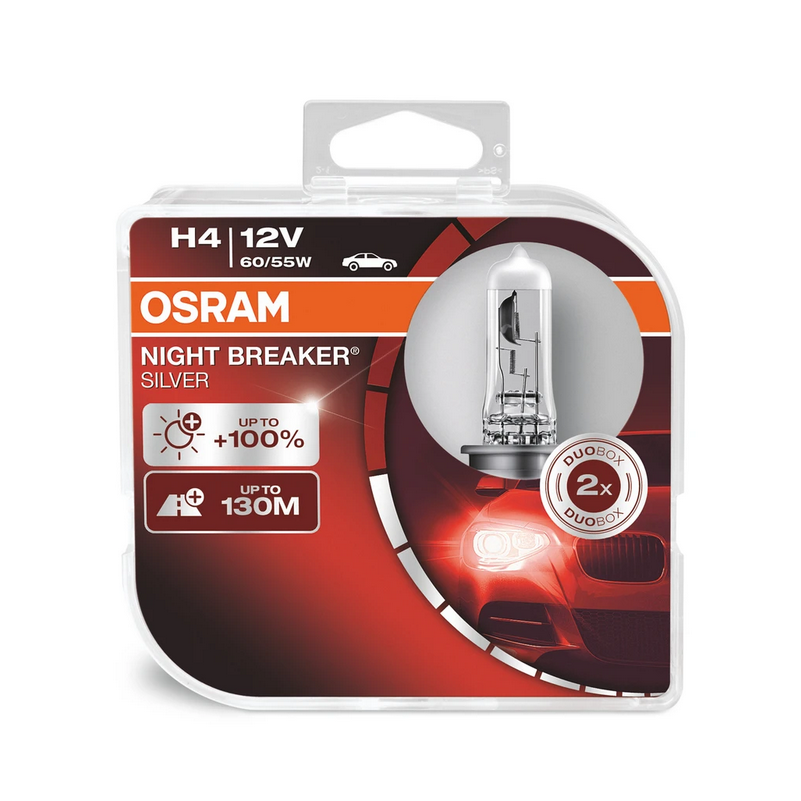 Osram халогенни крушки H4 Night Breaker Silver 12V, 60/55W, P43t, 1650/1000lm
