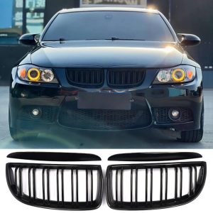 Бъбреци с двойни ребра черен лак за BMW серия 3 E90, E91 2005-2008