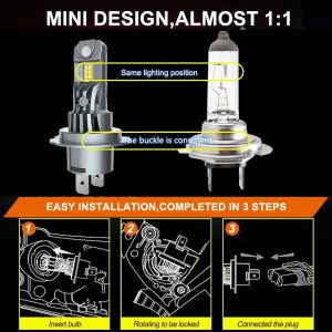 Диодни крушки H7 140W с вграден вентилатор