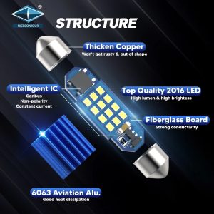 LED Крушки за плафон 36мм 12/24V G-TECH – T270