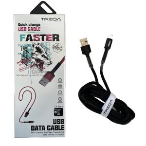 Кабел за зареждане на телефон плетен USB < Lightning - 2 метра