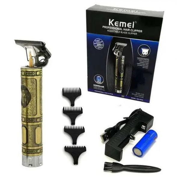 Метална Машинка за бръснене и подстригване Kemei + резервна батерия