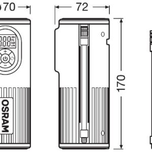 Компактен дигитален компресор за гуми Osram – TYREinflate, OTIR2000, 67W