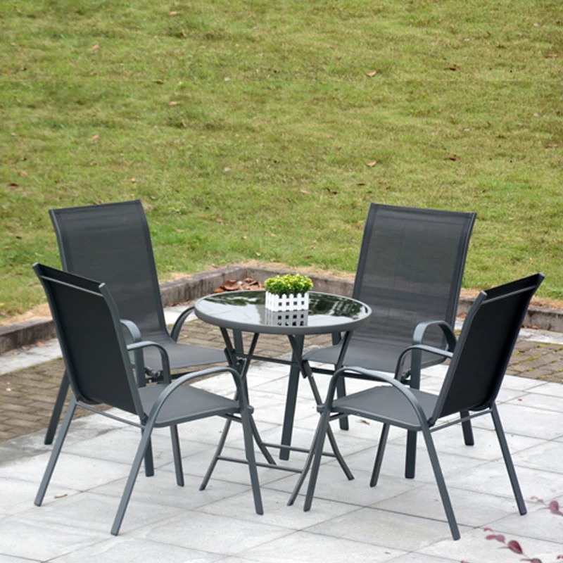Градински комплект – маса с 4 стола от плат