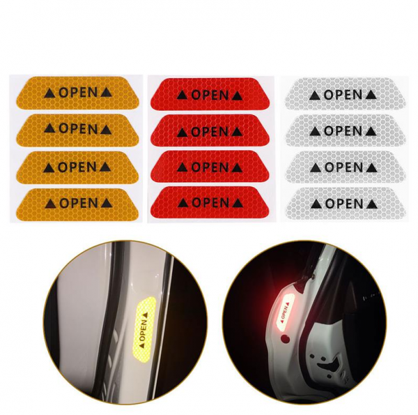 Светлоотразителни стикери за врата open – Червени, Бели, Жълти