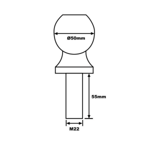 Топка за теглич ябълка с Ф50мм 3500LB / 1500KG