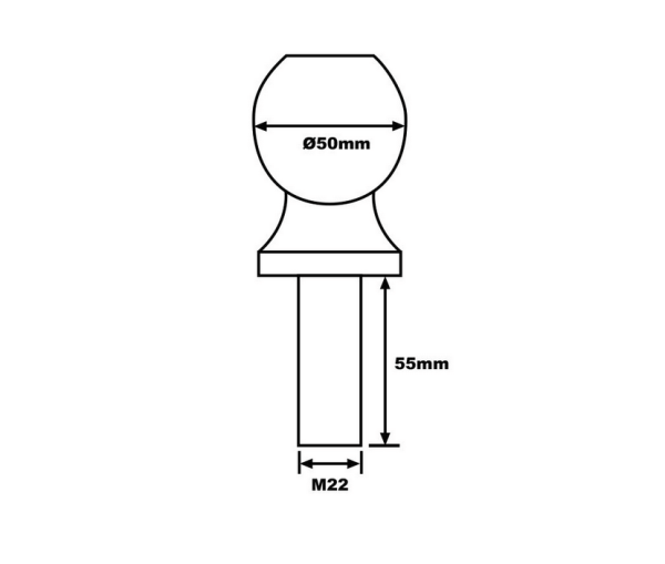 Топка за теглич ябълка с Ф50мм 3500LB / 1500KG