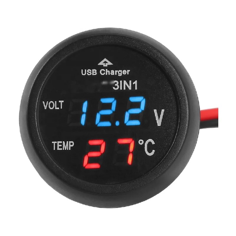 Волтметър + температура + USB – 3в1