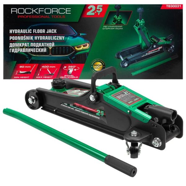 Крик тип крокодил 2.5 ТОНА 90 – 400 ММ ROCKFORCE + Подпорни стойки 3Т ROCKFORCE